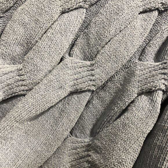 j jill sweater small s blue twist front thick chenille cable knit thick - Picture 10 of 15